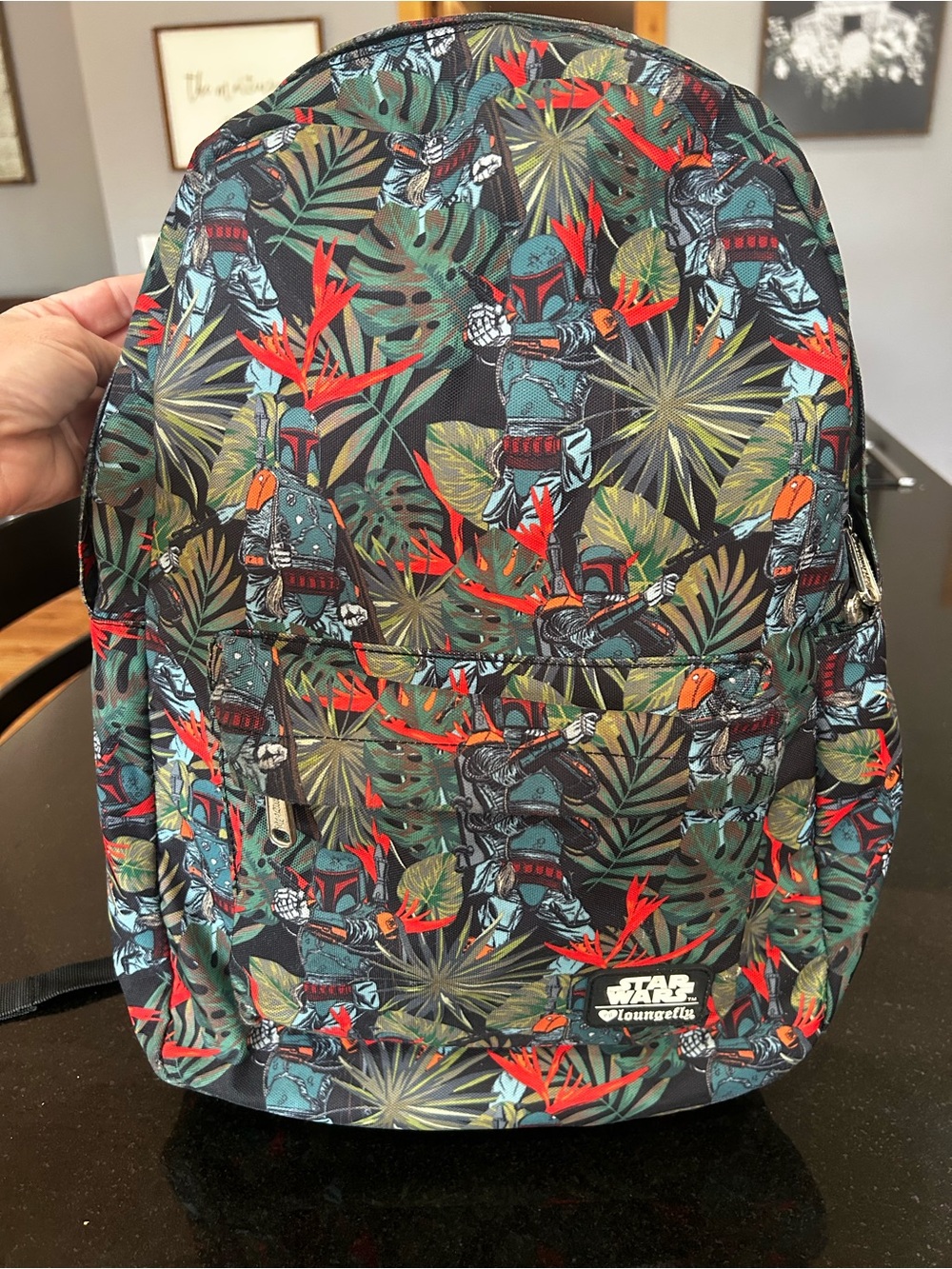 Star Wars Boba Fett Tropical Print Backpack - Green/Black/Red